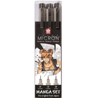 Набор черных капиллярных ручек Sakura Pigma Micron Manga разные 3 штуки