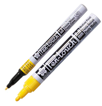 Маркер / линер желтый для скетчей Sakura Pen-Touch с архивными чернилами (для всех поверхностей)