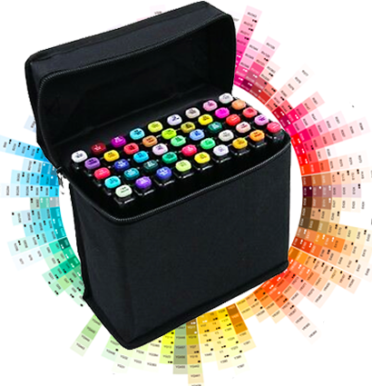 Finecolour Brush Marker набор маркеров с кистью 50 цветов в пенале-сумке