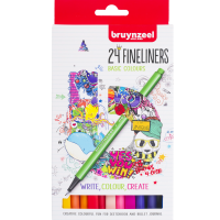 Набор капиллярных цветных линеров Bruynzeel Fineliners 24 штуки