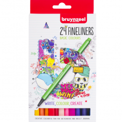 Набор капиллярных цветных линеров Bruynzeel Fineliners 24 штуки