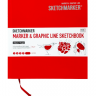Скетчбук Sketchmarker Marker Line для маркеров красный с твёрдой обложкой 16x16 см / 48 листов / 160 гм купить в магазине Скетчинг Про