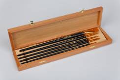 Набор кистей для рисования Roubloff №3 синтетика круглые и плоские 5 штук в шкатулке