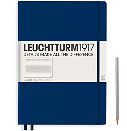 Записная книжка Leuchtturm «Master» A4+ в линейку темно-синяя 235 стр.