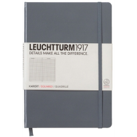 Записная книжка Leuchtturm «Medium» A5 в клетку глубокий серый 251 стр.