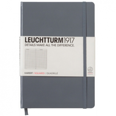 Записная книжка Leuchtturm «Medium» A5 в клетку глубокий серый 251 стр.