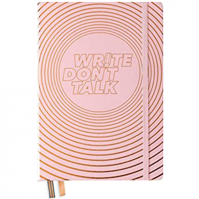 Записная книжка Leuchtturm А5 «Write don't talk» в точку с подарочной коробкой розовая 251 стр.