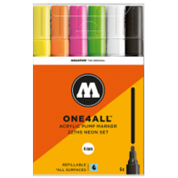 Набор акриловых маркеров Molotow ONE4ALL "Неоновый" 6 шт / 4 мм