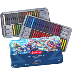 Акварельные блоки Derwent Inktense Blocks 72 цвета в фирменном кейсе