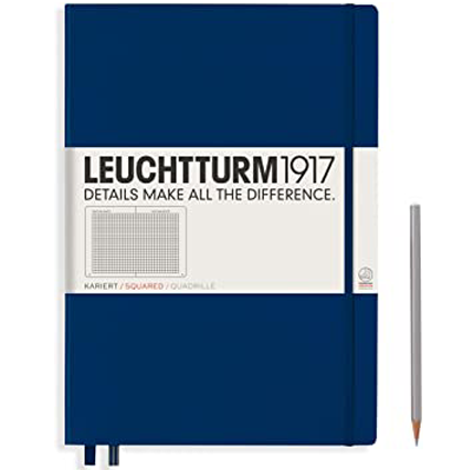 Записная книжка Leuchtturm «Master» A4+ в клетку темно-синяя 235 стр.