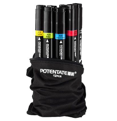 Набор маркеров для скетчинга Potentate Bag Set 12 (alcohol based)