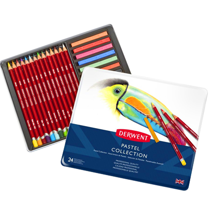 Набор пастели и пастельных карандашей Derwent Pastel Collection 24 цвета в кейсе
