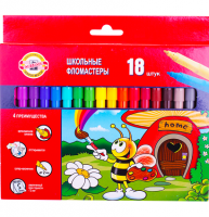 Фломастеры смываемые Koh-I-Noor Пчелка набор 18 цветов