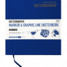 Скетчбук Sketchmarker Marker Line для маркеров синий с твёрдой обложкой 16x16 см / 48 листов / 160 гм купить в магазине Скетчинг Про