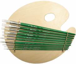 Набор кистей для рисования Roubloff №35 синтетика разной формы 10 штук с палитрой