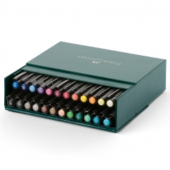 Набор маркеров Pitt Artist Pen Brush Faber Castell 24 цвета в кожаном кейсе