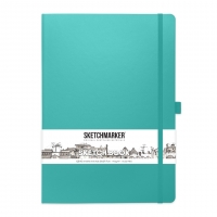 Скетчбук Sketchmarker бирюзовый с твердой обложкой А4 / 80 листов / 140 гм