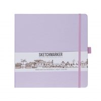 Скетчбук Sketchmarker фиолетовый пастельный с твердой обложкой квадратный 20х20 см / 80 листов / 140 гм