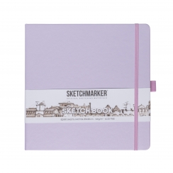 Скетчбук Sketchmarker фиолетовый пастельный с твердой обложкой квадратный 20х20 см / 80 листов / 140 гм