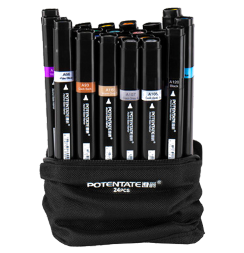 Набор маркеров для скетчинга Potentate Bag Set 24 (alcohol based)