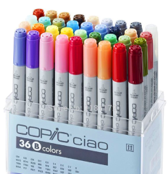 Набор маркеров COPIC CIAO 36 B с кистью в кейсе