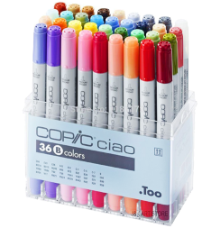 Набор маркеров COPIC CIAO 36 B с кистью в кейсе