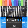Набор акварельных маркеров-кистей Graph'O Twin Tip Watercolour с линером 12 штук купить в магазине маркеров и товаров для рисования Проскетчинг с доставкой по РФ и СНГ