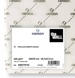 Бумага для маркеров Canson The Wall двусторонняя с внутренним слоем блок 50х70 см / 25 листов /  220 гм