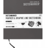 Скетчбук Sketchmarker Marker & Graphic Line универсальный угольный с твёрдой обложкой 16х16 см / 48 листов / 180 гм купить в магазине Скетчинг Про