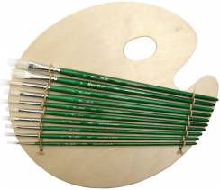 Набор кистей для рисования Roubloff №36 синтетика разной формы 10 штук с палитрой