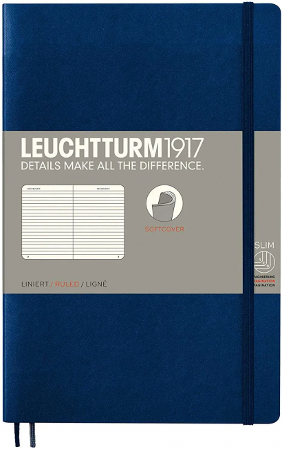 Записная книжка Leuchtturm «Paperback» В6+ в линейку темно-синий 123 стр.