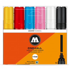 Набор акриловых маркеров Molotow ONE4ALL  "Базовый" 6 шт / 8 мм