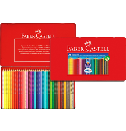 Цветные карандаши Faber-Castell Colour Grip набор 36 цветов