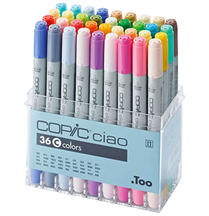 Copic Ciao 36 C набор маркеров с кистью в фирменном кейсе (вариант C)