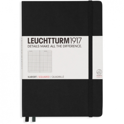 Записная книжка Leuchtturm «Medium» A5 в клетку черная 251 стр.