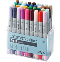 Набор маркеров COPIC CIAO 36 E с кистью в кейсе
