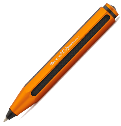Ручка шариковая Kaweco AC Sport Orange 1 мм алюминий с карбоном в футляре оранжевая