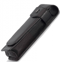 Чехол KAWECO FLAP для 2 длинных ручек чёрный натуральная кожа