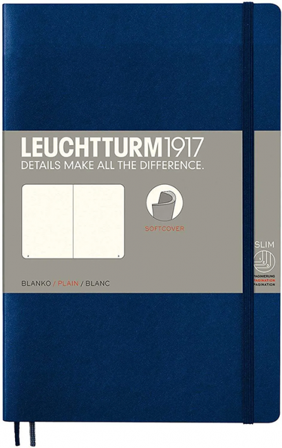 Записная книжка Leuchtturm «Paperback» В6+ нелинованная темно-синий 123 стр.