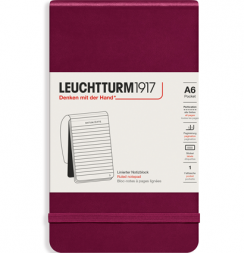 Блокнот Leuchtturm «Reporter Notepad Pocket» A6 в линейку винный 188 стр.
