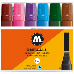 Набор акриловых маркеров Molotow ONE4ALL "Базовый 2" 6 шт / 15 мм