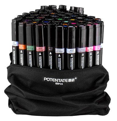 Набор маркеров для скетчинга Potentate Bag Set 60 (alcohol based)