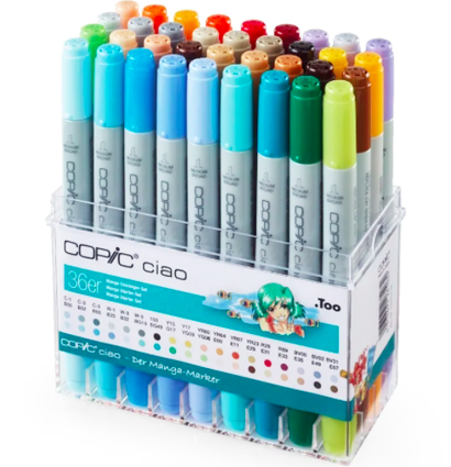 Copic Ciao 36 Manga Set набор маркеров с кистью в фирменном кейсе (манга)