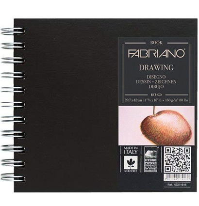 Скетчбук Fabriano Drawingbook квадратный на спирали 15х15см / 60 листов / 160 гм