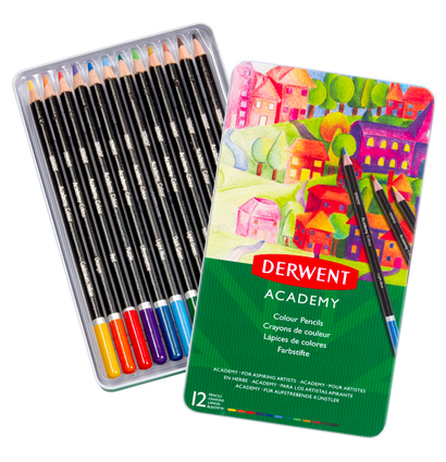 Цветные карандаши Derwent Academy 12 набор в фирменном кейсе