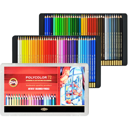 Карандаши цветные Polycolor Koh-I-Noor набор 72 цвета в пенале
