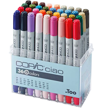 Copic Ciao 36 D набор маркеров с кистью в фирменном кейсе (вариант Д)
