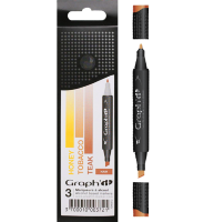 Набор маркеров для рисования Graph'It Classic Hair 3 штуки (оттенки коричневого)