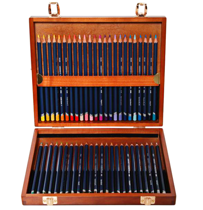 Derwent Inktense 48 цветов набор акварельно-чернильных карандашей шкатулке