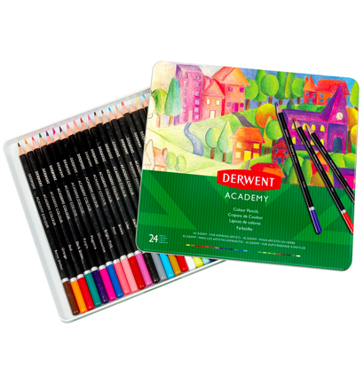 Цветные карандаши Derwent Academy 24 набор в фирменном кейсе